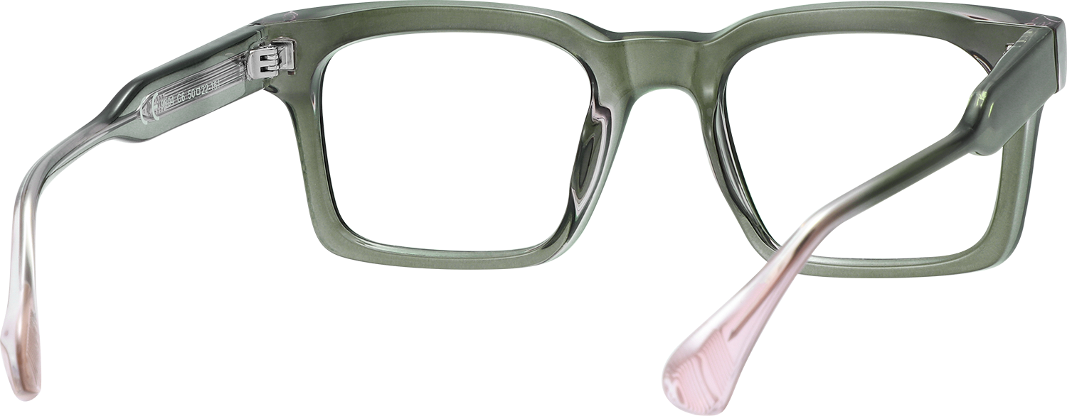 Side view of Fytoo Square Green TR90 Full Rim Eyeglasses