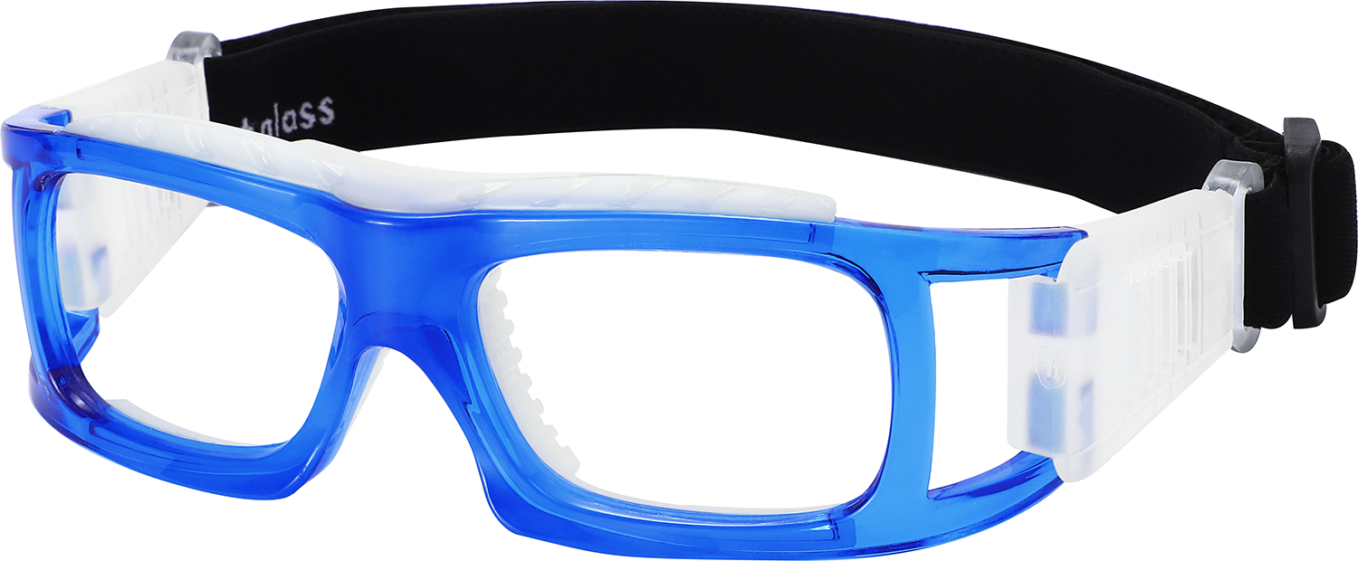Side view of Fytoo Rectangle Blue TR90 Full Rim Eyeglasses