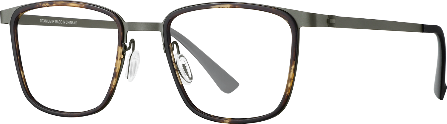 Side view of Fytoo Square Tortoiseshell Titanium Full Rim Eyeglasses