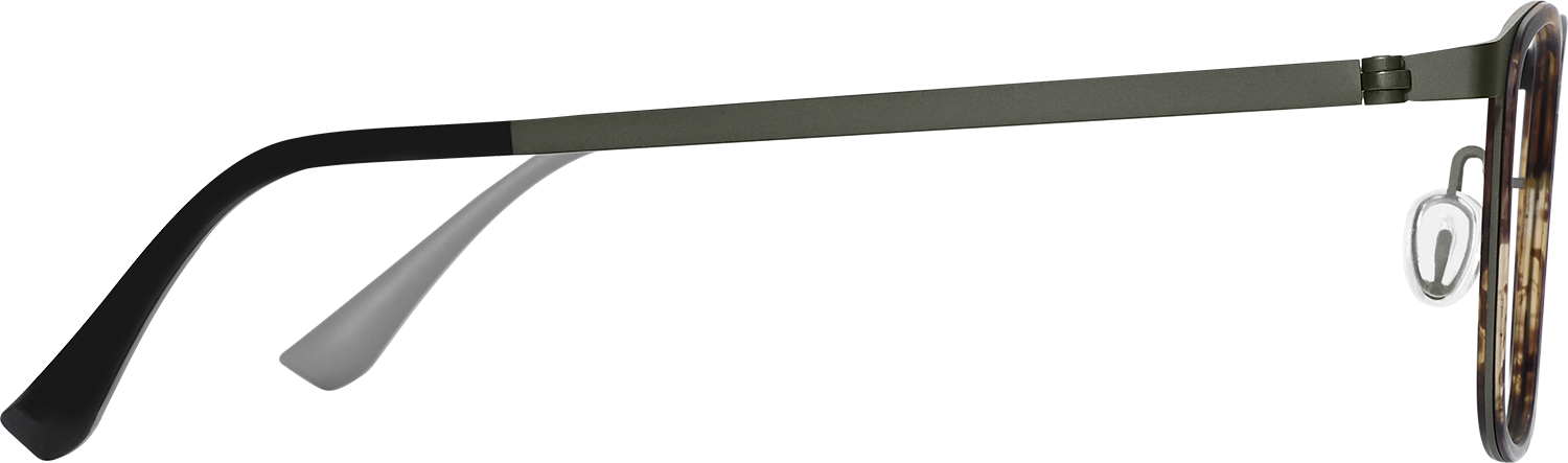 Side view of Fytoo Square Tortoiseshell Titanium Full Rim Eyeglasses