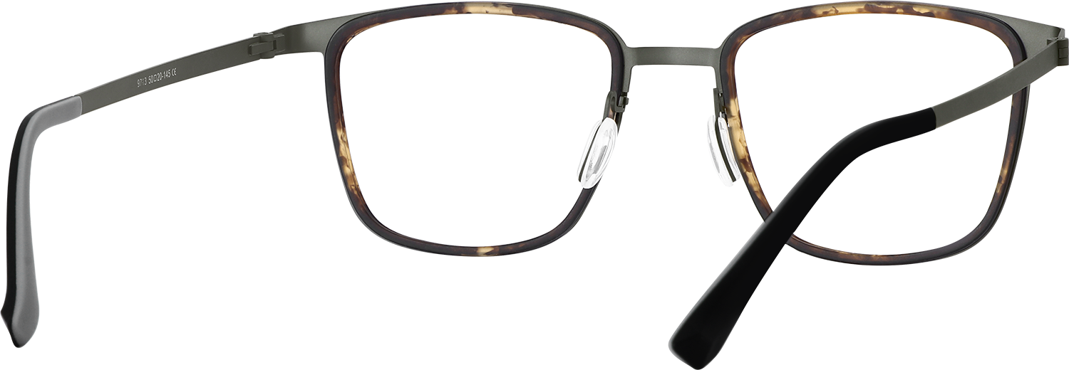 Side view of Fytoo Square Tortoiseshell Titanium Full Rim Eyeglasses