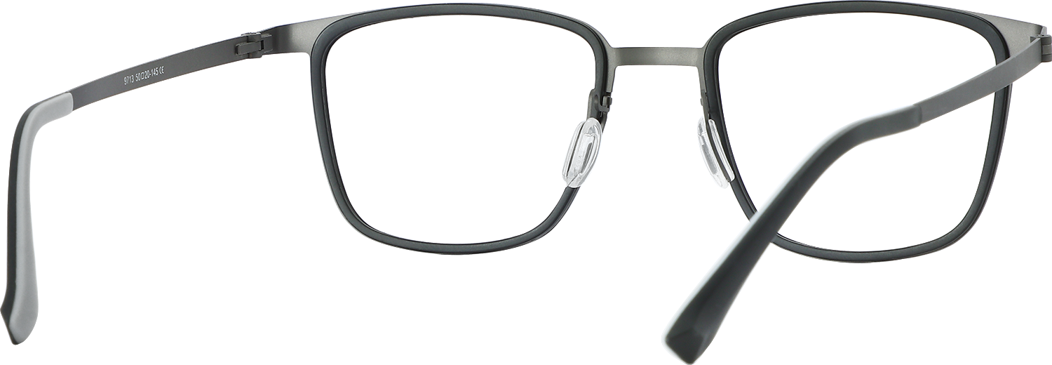 Side view of Fytoo Square Black Titanium Full Rim Eyeglasses