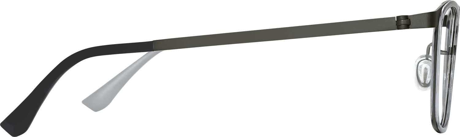 Side view of Fytoo Square Grey Titanium Full Rim Eyeglasses