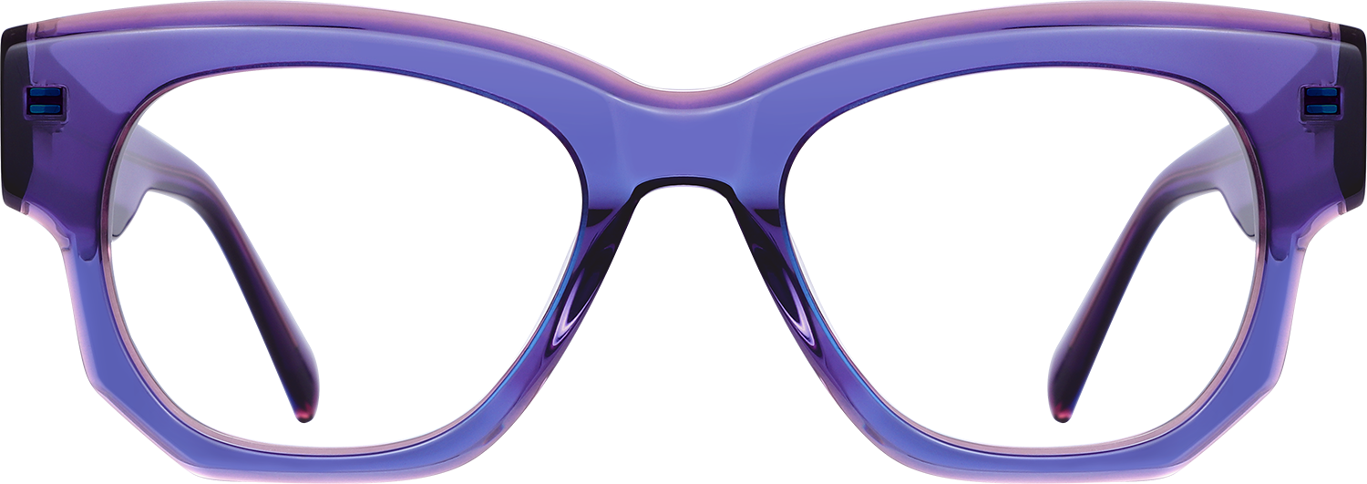 Fytoo Geometric Purple Acetate Full Rim Eyeglasses-image-FT883798-01