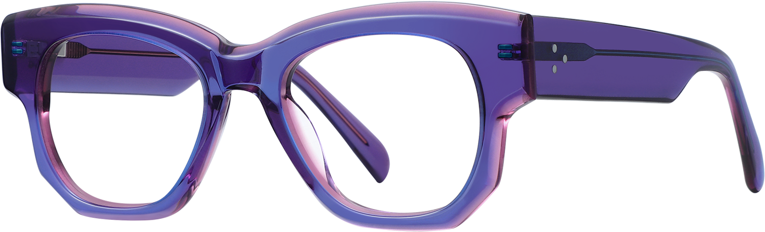 Side view of Fytoo Geometric Purple Acetate Full Rim Eyeglasses