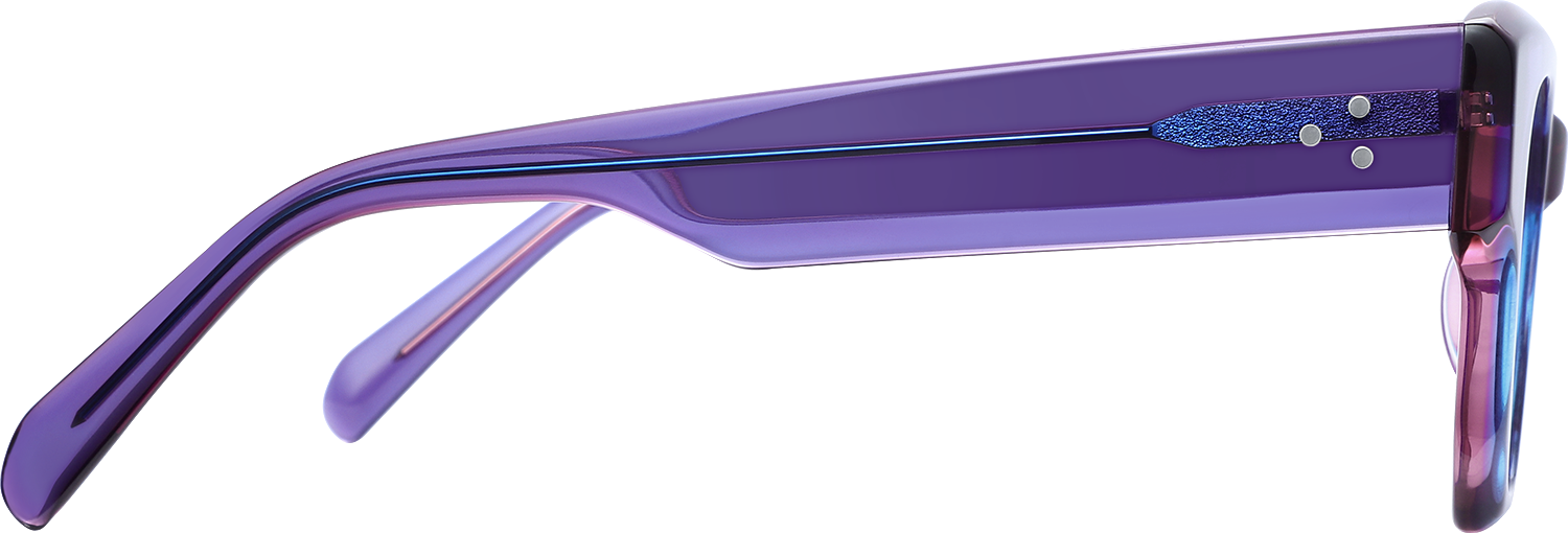 Side view of Fytoo Geometric Purple Acetate Full Rim Eyeglasses