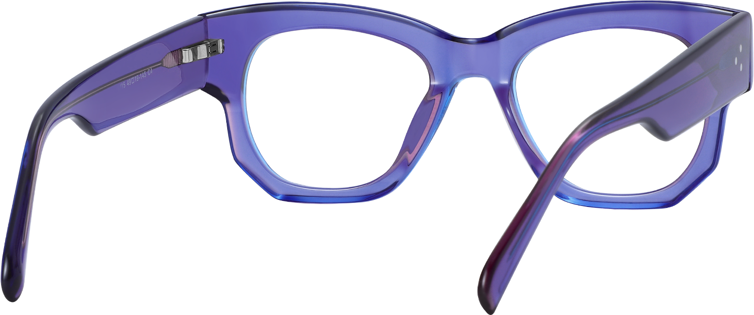 Side view of Fytoo Geometric Purple Acetate Full Rim Eyeglasses