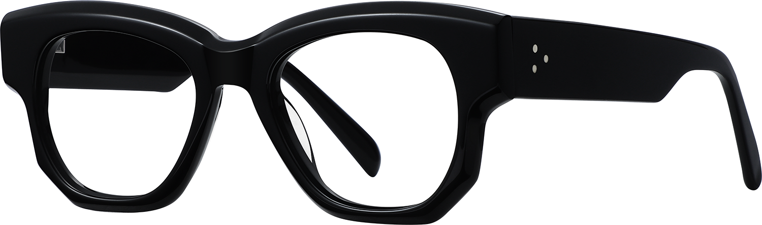 Side view of Fytoo Geometric Black Acetate Full Rim Eyeglasses
