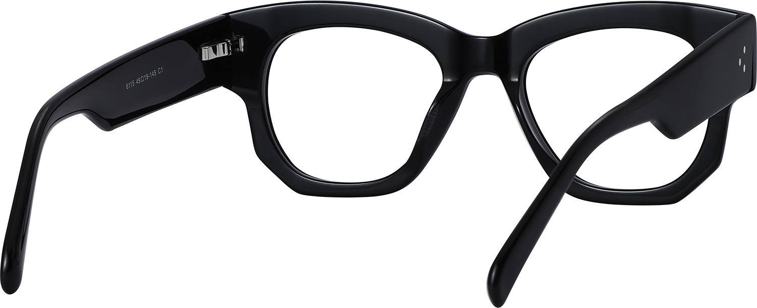 Side view of Fytoo Geometric Black Acetate Full Rim Eyeglasses