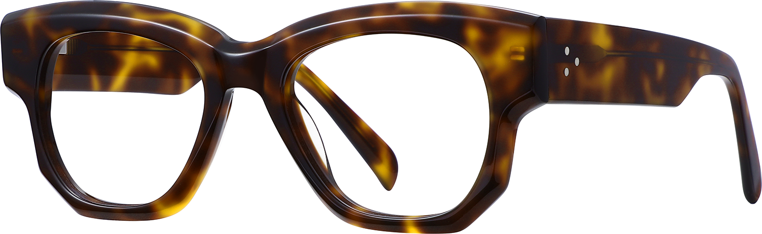 Side view of Fytoo Geometric Tortoiseshell Acetate Full Rim Eyeglasses