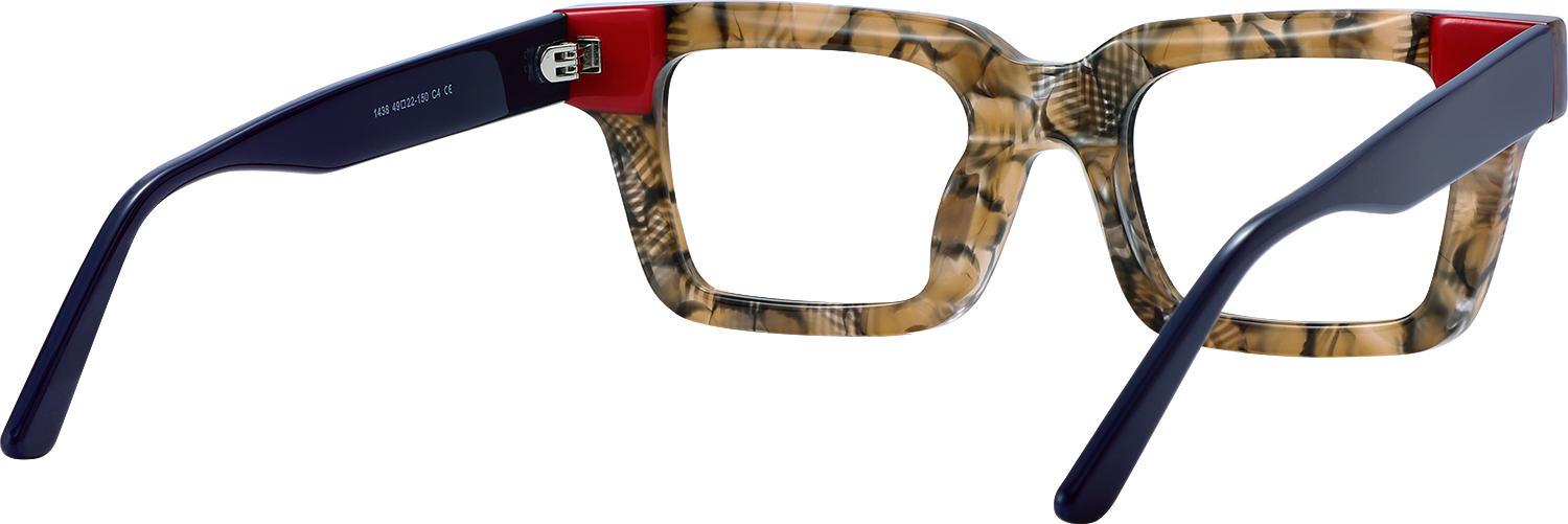 Side view of Fytoo Rectangle Floral Acetate Full Rim Eyeglasses