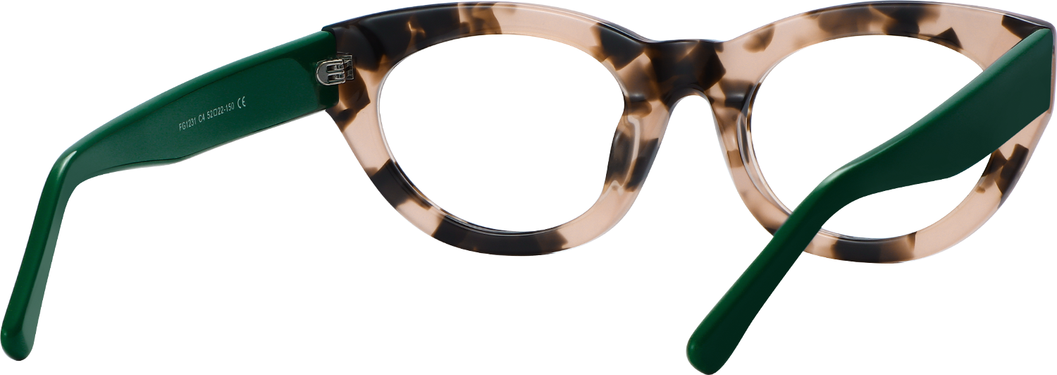Side view of Fytoo Oval Tortoiseshell Acetate Full Rim Eyeglasses