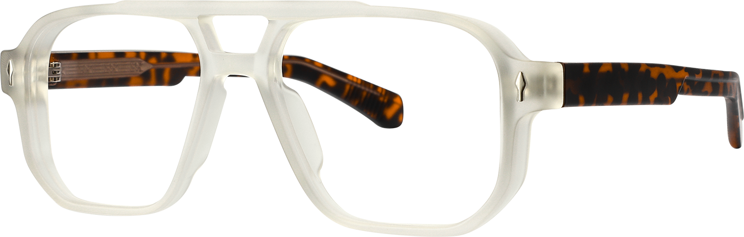 Side view of Fytoo Aviator White Acetate Full Rim Eyeglasses
