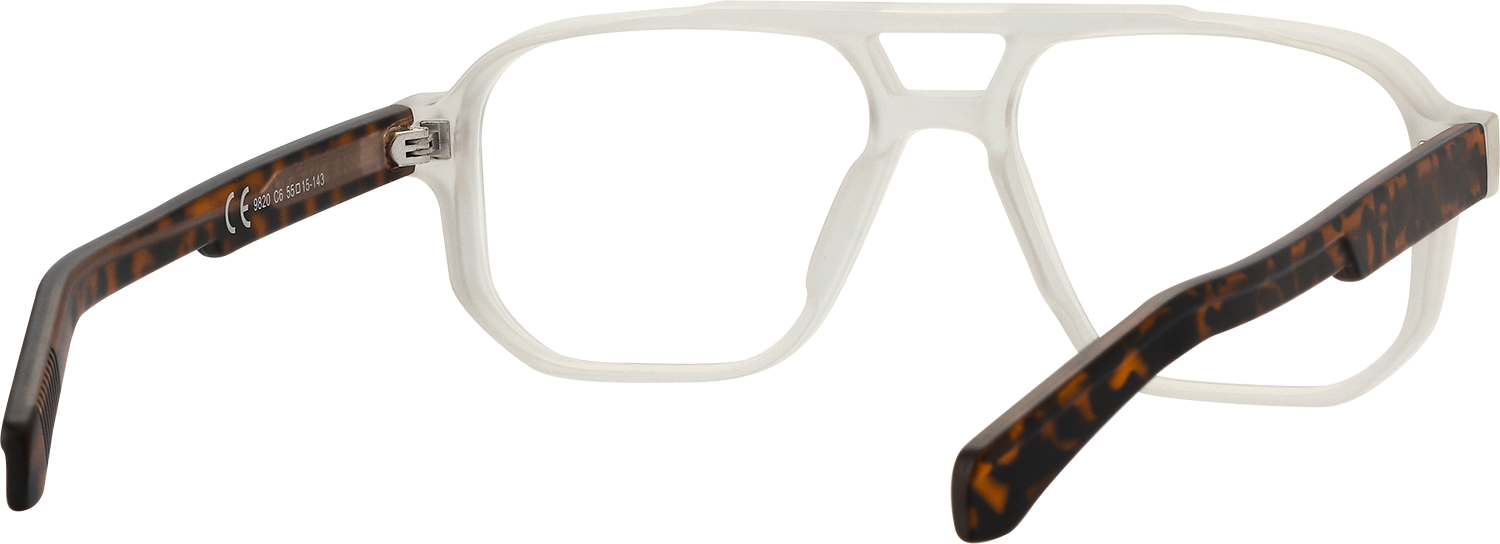 Side view of Fytoo Aviator White Acetate Full Rim Eyeglasses
