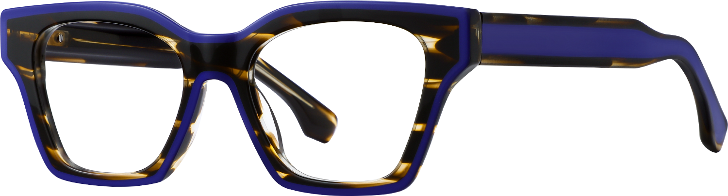 Side view of Fytoo Geometric Two Tone Acetate Full Rim Eyeglasses