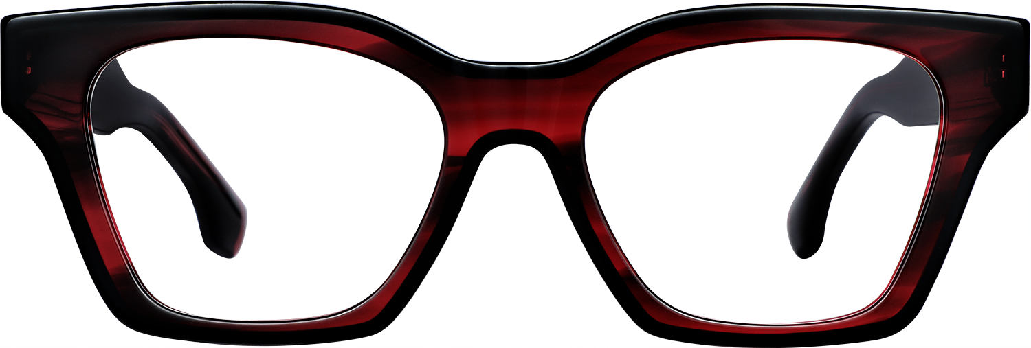 Fytoo Geometric Red Acetate Full Rim Eyeglasses-image-FT887776-02