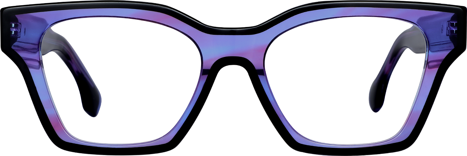 Fytoo Geometric Purple Acetate Full Rim Eyeglasses-image-FT887776-03