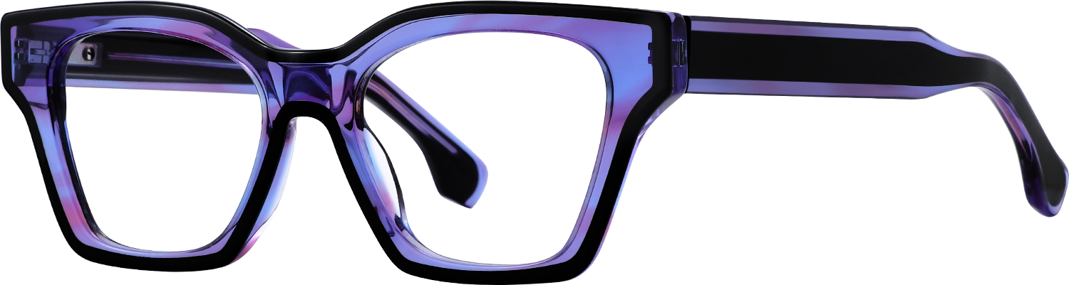 Side view of Fytoo Geometric Purple Acetate Full Rim Eyeglasses