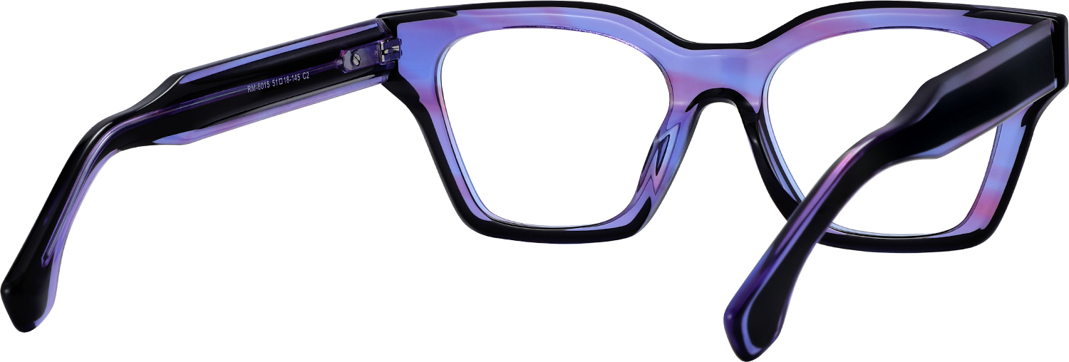 Side view of Fytoo Geometric Purple Acetate Full Rim Eyeglasses