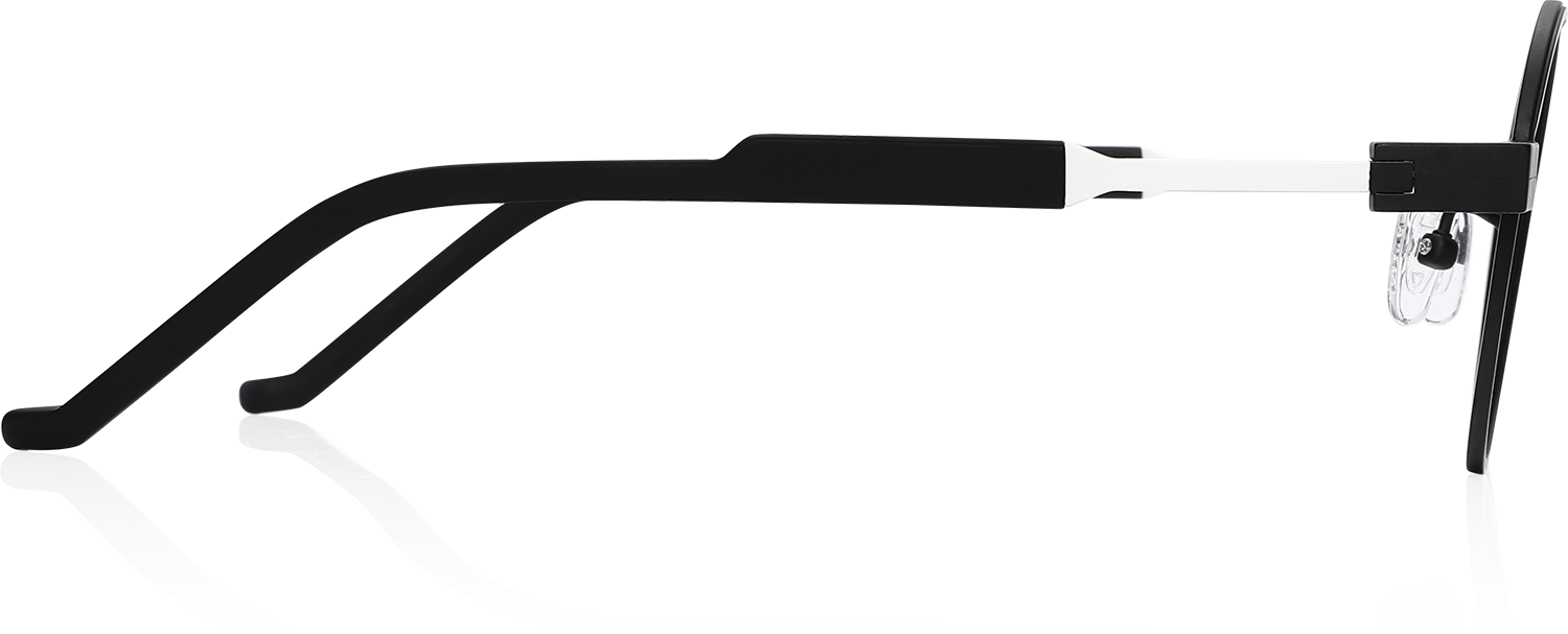 Side view of Fytoo Aviator Black Titanium Full Rim Eyeglasses