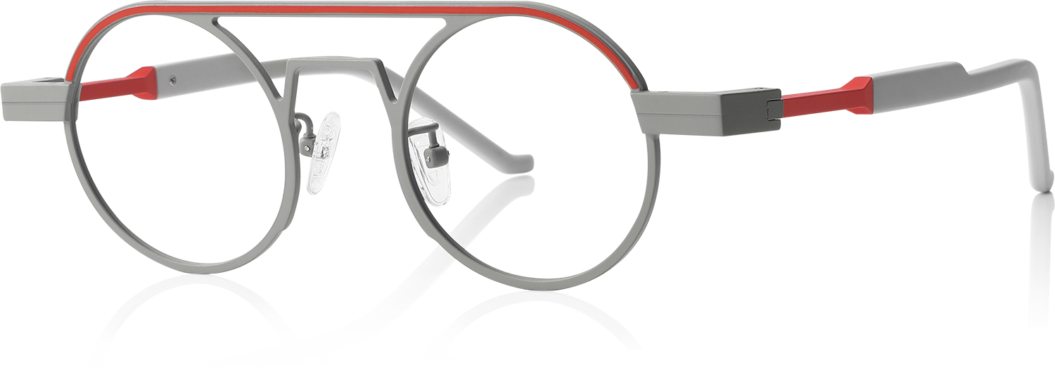 Side view of Fytoo Aviator Grey Titanium Full Rim Eyeglasses