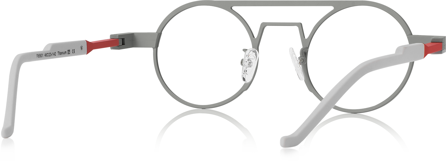 Side view of Fytoo Aviator Grey Titanium Full Rim Eyeglasses