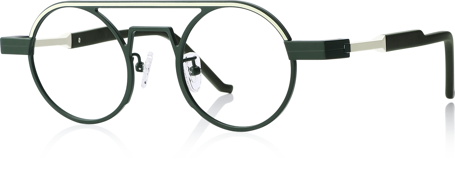 Side view of Fytoo Aviator Green Titanium Full Rim Eyeglasses