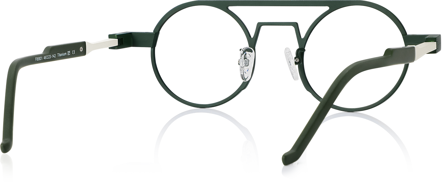 Side view of Fytoo Aviator Green Titanium Full Rim Eyeglasses