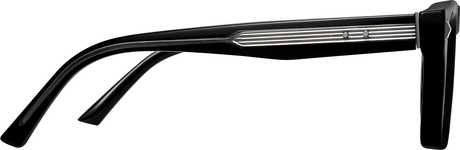 Side view of Fytoo Square Black TR90 Full Rim Eyeglasses