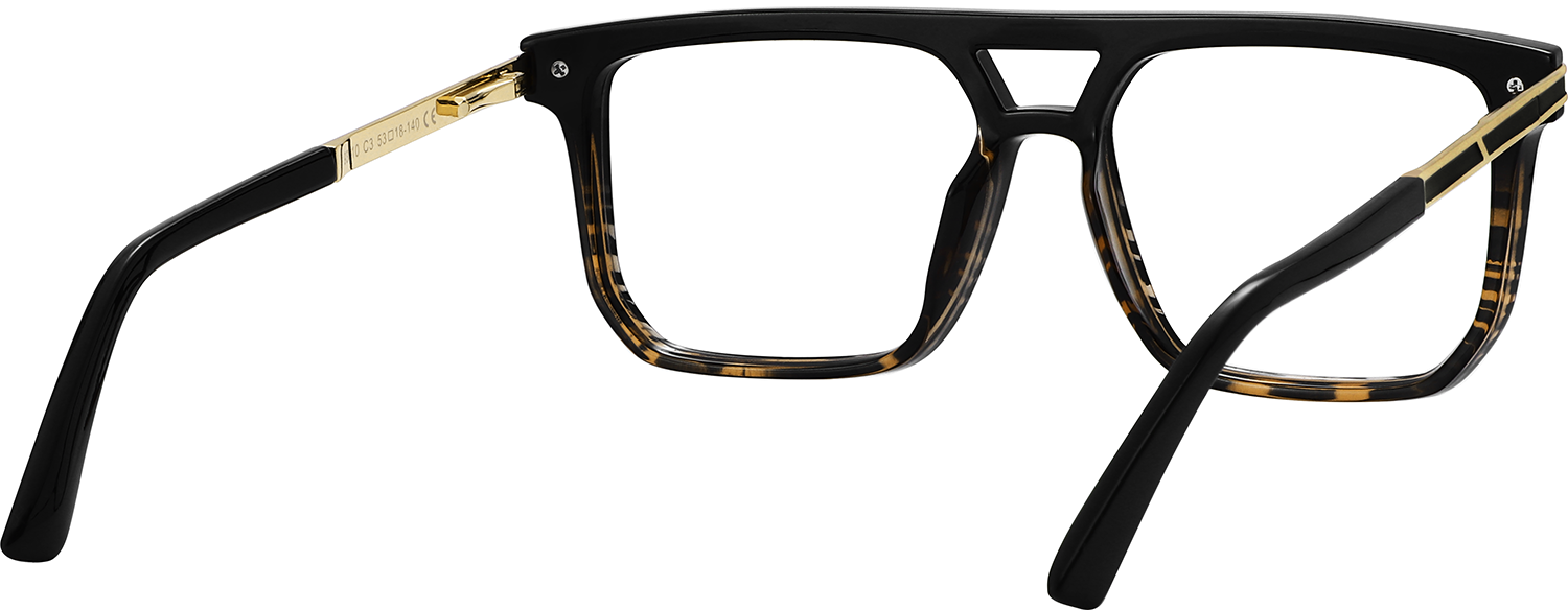 Side view of Fytoo Aviator Tortoiseshell TR90 Full Rim Eyeglasses