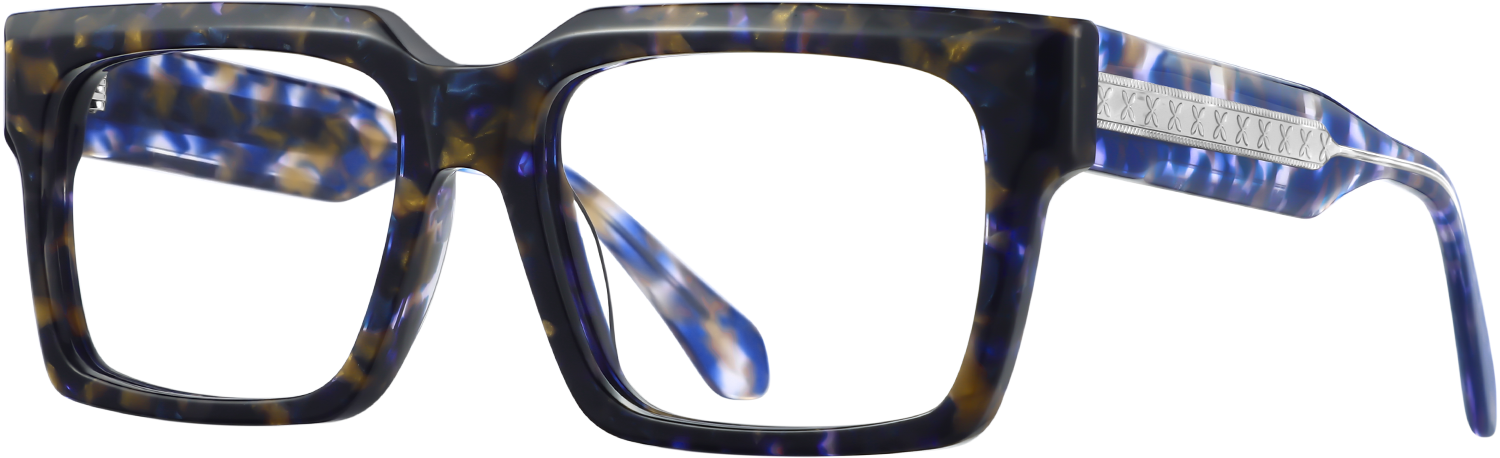 Side view of Fytoo Rectangle Tortoiseshell Acetate Full Rim Eyeglasses