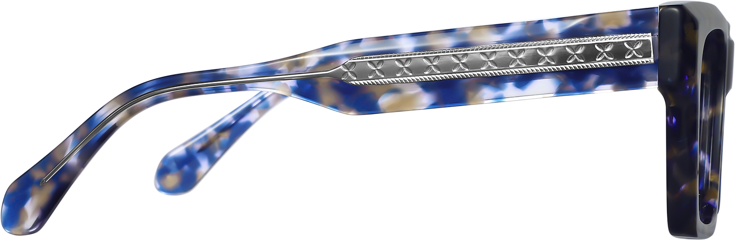 Side view of Fytoo Rectangle Tortoiseshell Acetate Full Rim Eyeglasses
