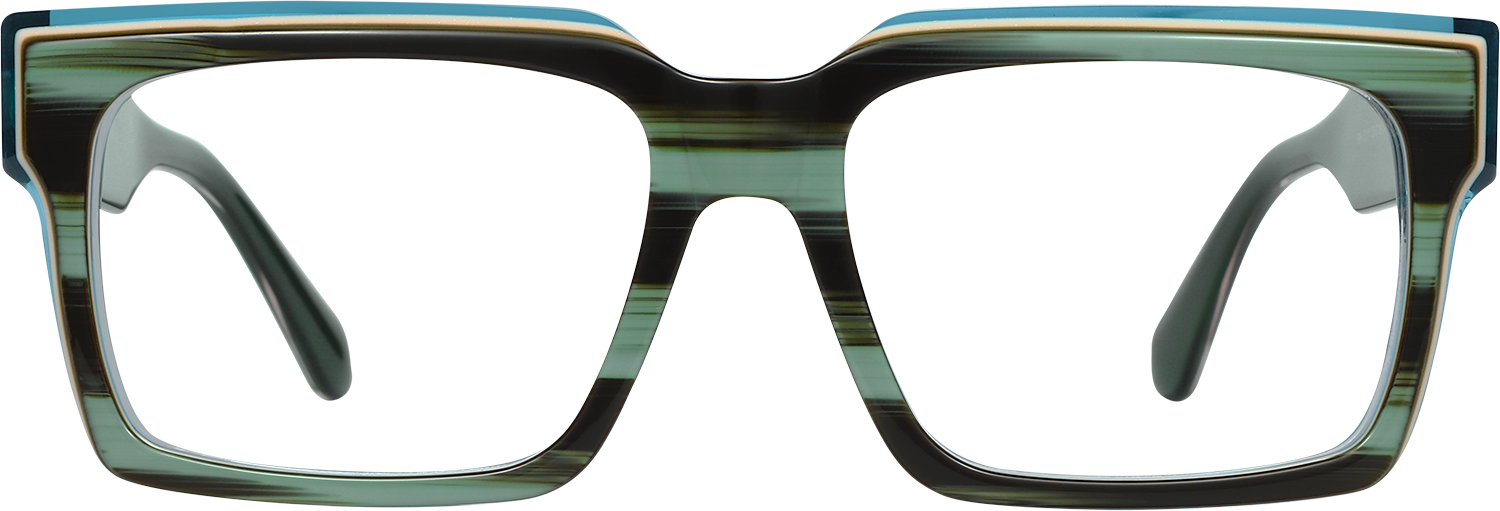 Fytoo Rectangle Two Tone Acetate Full Rim Eyeglasses-image-FT897216-02