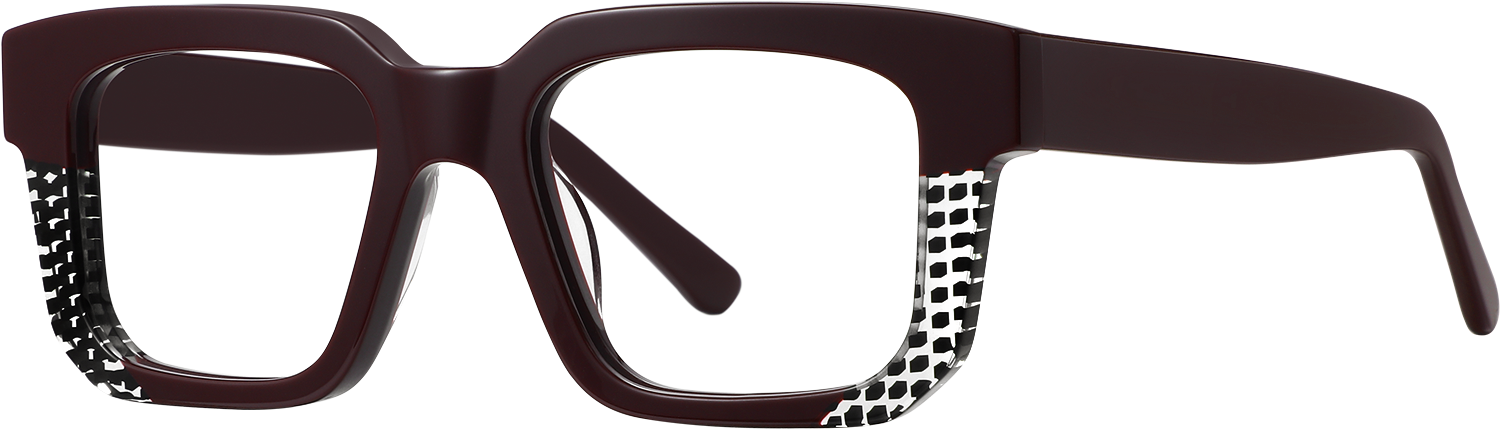 Side view of Fytoo Square Two Tone Acetate Full Rim Eyeglasses