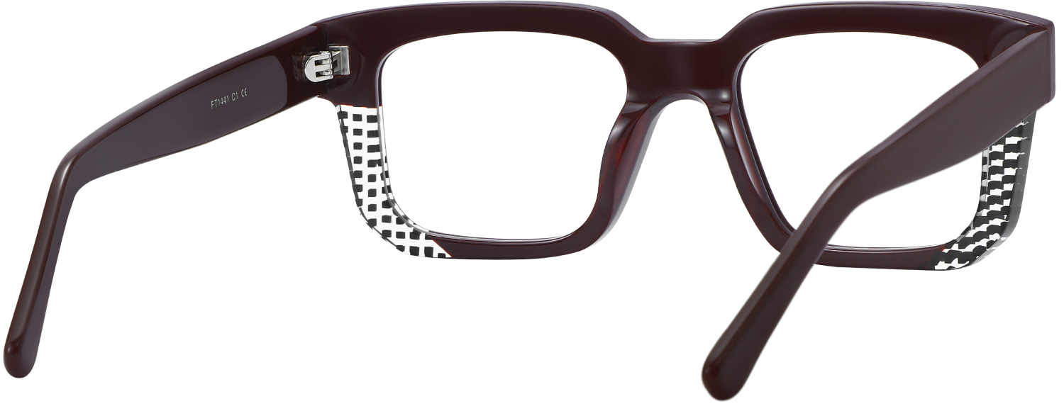 Side view of Fytoo Square Two Tone Acetate Full Rim Eyeglasses