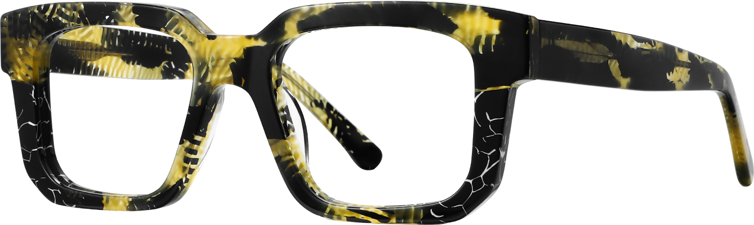 Side view of Fytoo Square Tortoiseshell Acetate Full Rim Eyeglasses