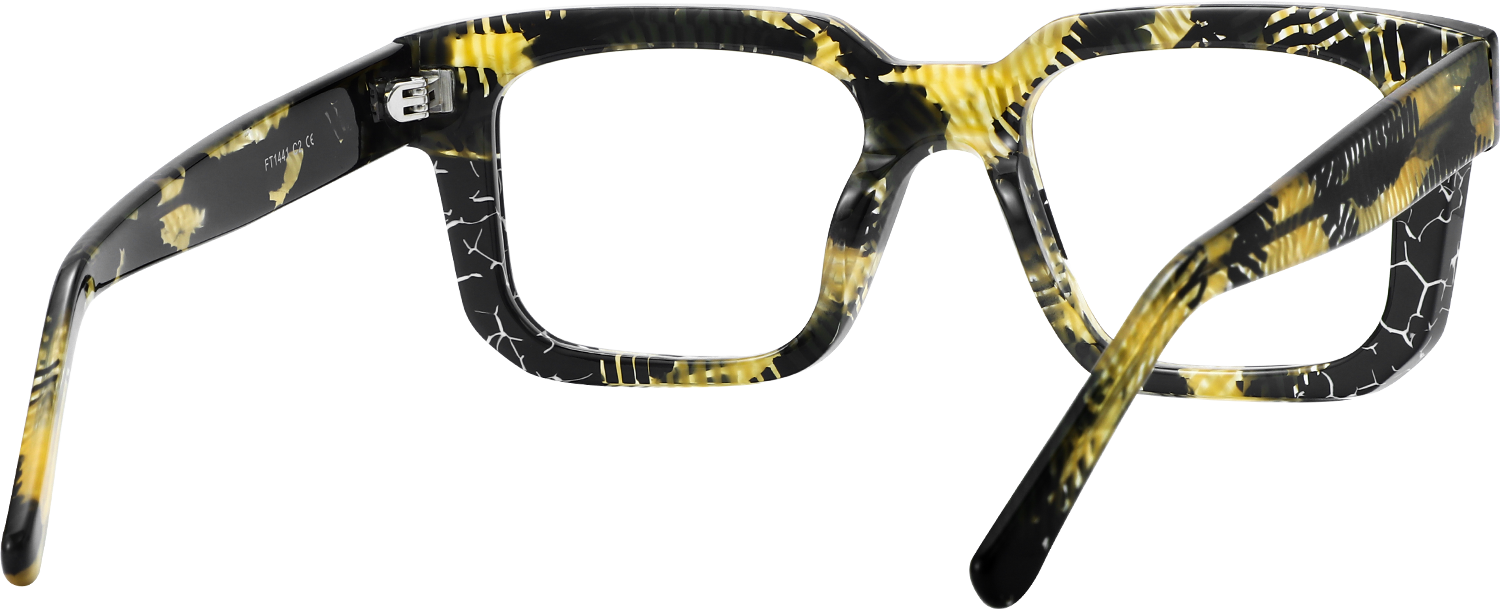 Side view of Fytoo Square Tortoiseshell Acetate Full Rim Eyeglasses