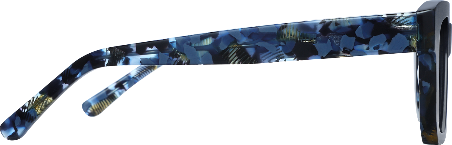 Side view of Fytoo Square Blue Acetate Full Rim Eyeglasses