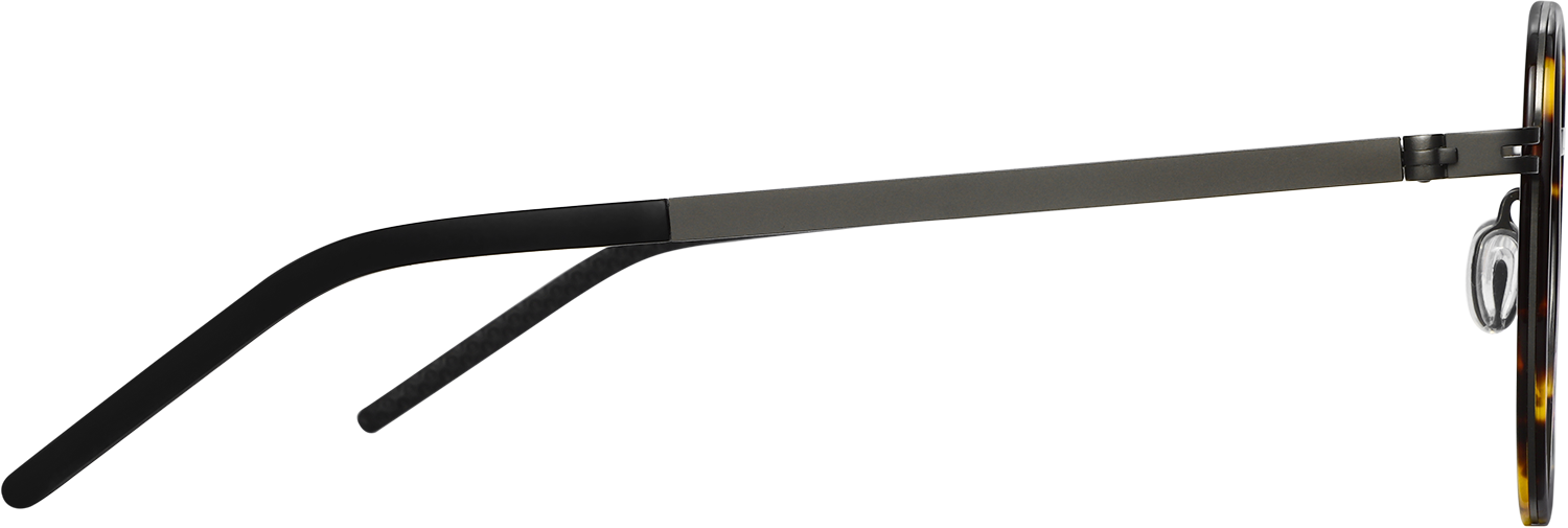 Side view of Fytoo Square Tortoiseshell Acetate Metal Full Rim Eyeglasses