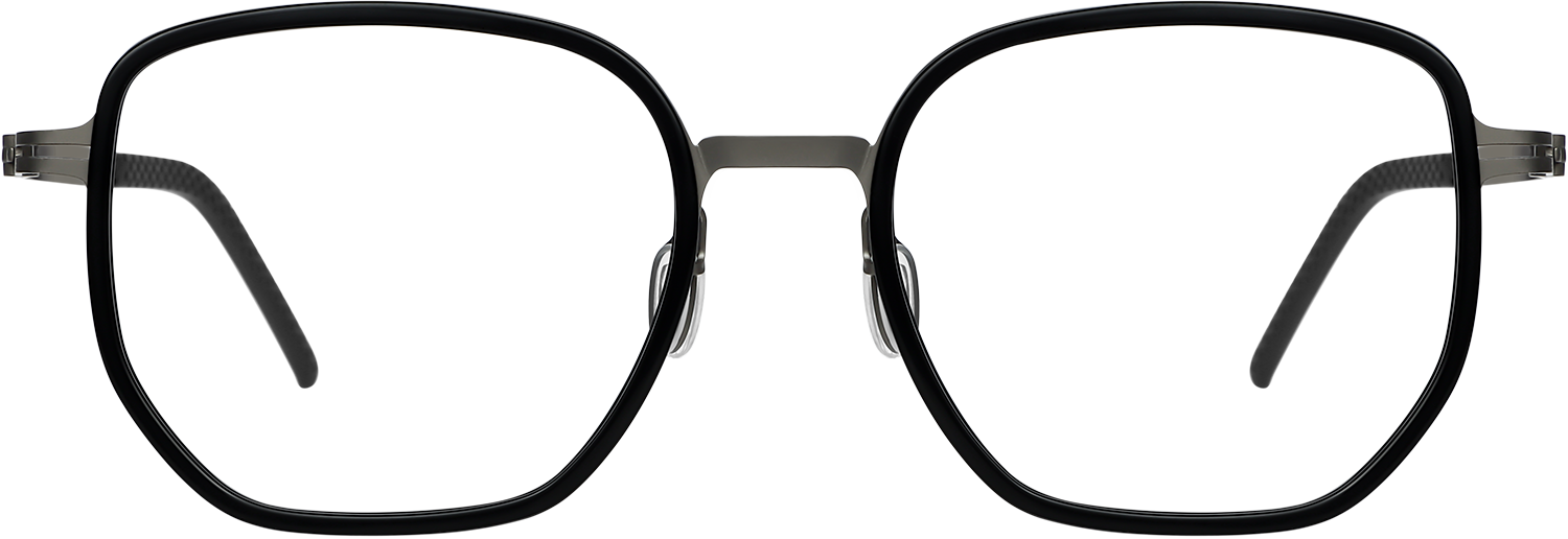 Fytoo Square Black Acetate Metal Full Rim Eyeglasses-image-FT904129-02