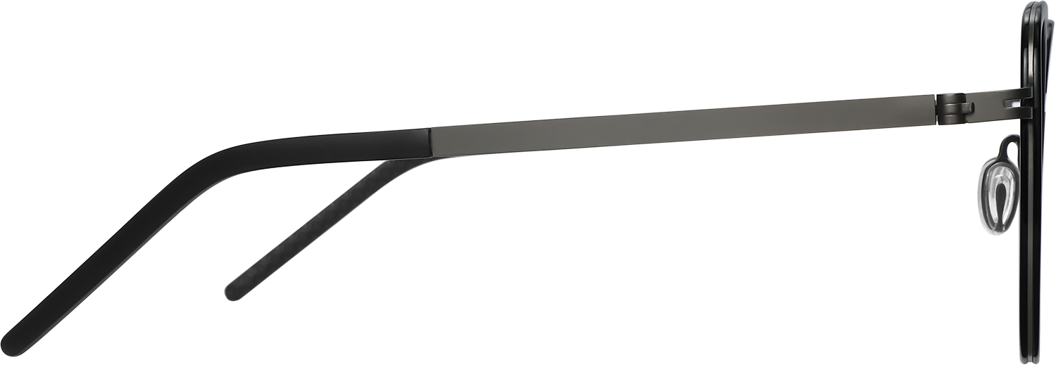 Side view of Fytoo Square Black Acetate Metal Full Rim Eyeglasses