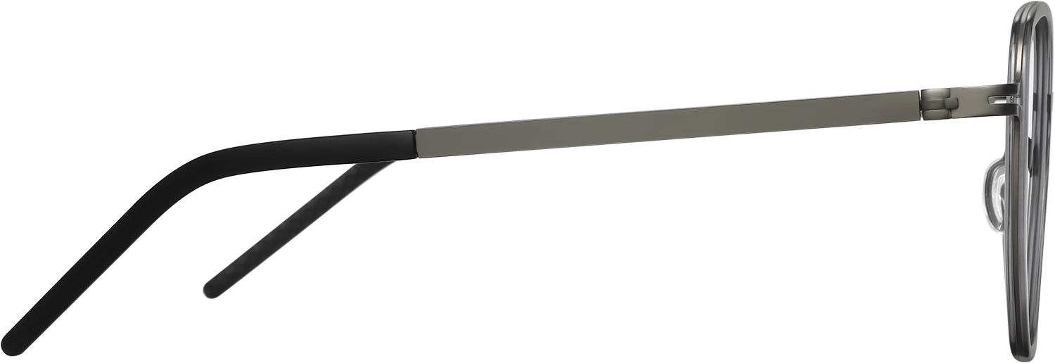 Side view of Fytoo Square Grey Acetate Metal Full Rim Eyeglasses