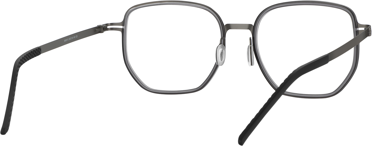 Side view of Fytoo Square Grey Acetate Metal Full Rim Eyeglasses