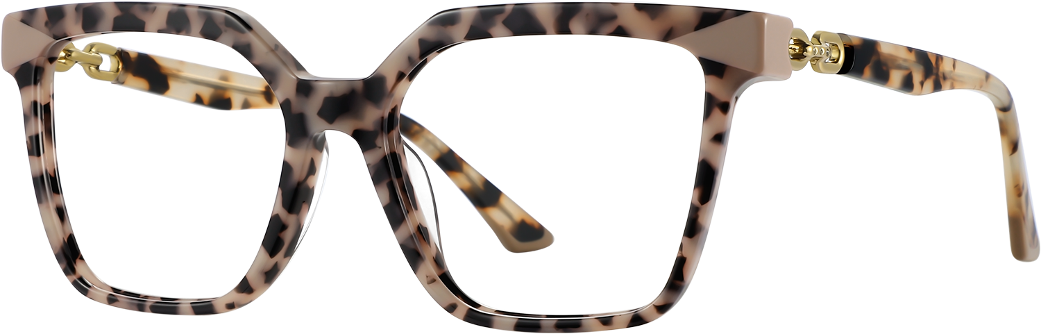 Side view of Fytoo Square Tortoiseshell Acetate Full Rim Eyeglasses