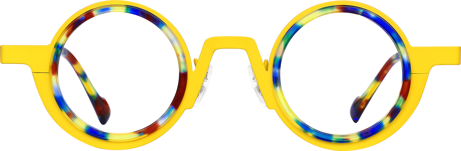 Fytoo Round Two Tone Acetate Metal Full Rim Eyeglasses-image-FT908693-02