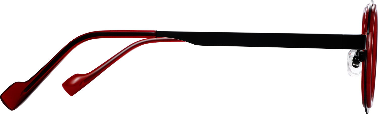 Side view of Fytoo Round Two Tone Acetate Metal Full Rim Eyeglasses