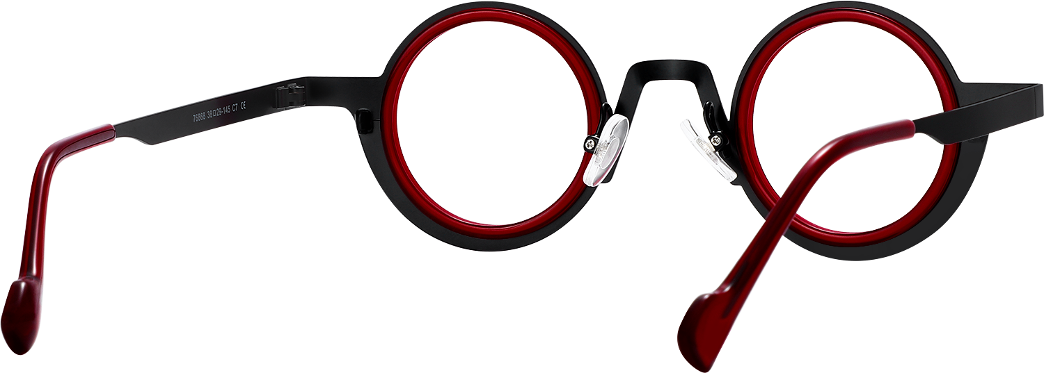 Side view of Fytoo Round Two Tone Acetate Metal Full Rim Eyeglasses