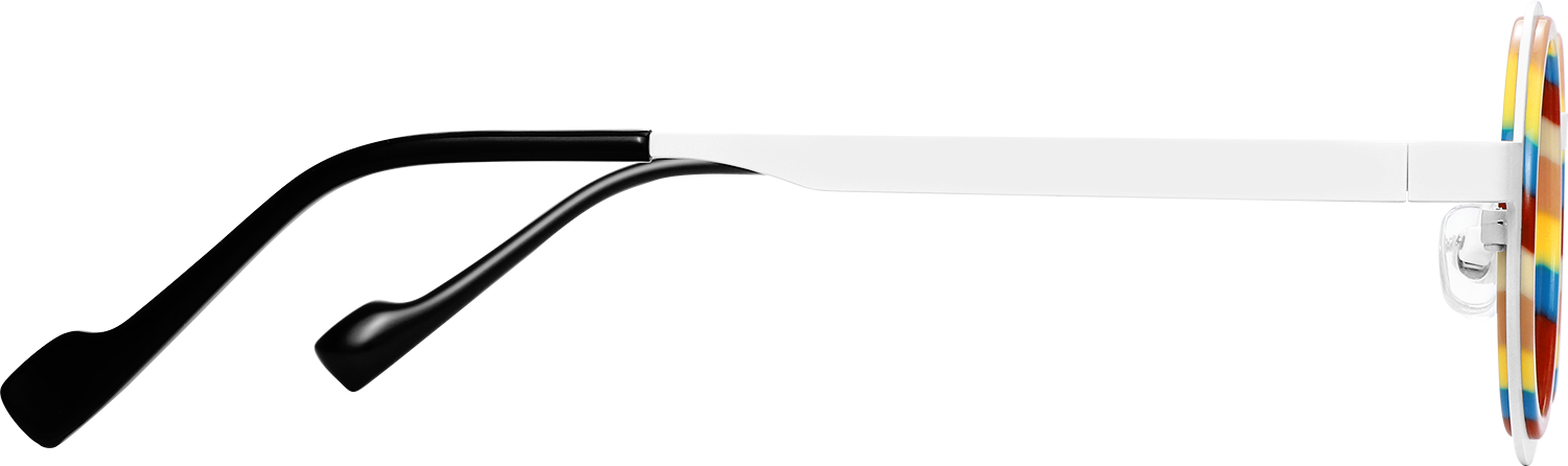 Side view of Fytoo Round Rainbow Acetate Metal Full Rim Eyeglasses