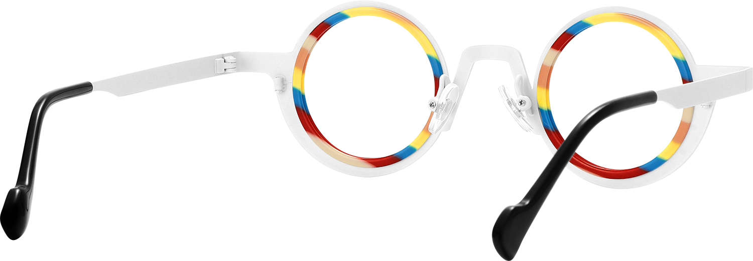 Side view of Fytoo Round Rainbow Acetate Metal Full Rim Eyeglasses