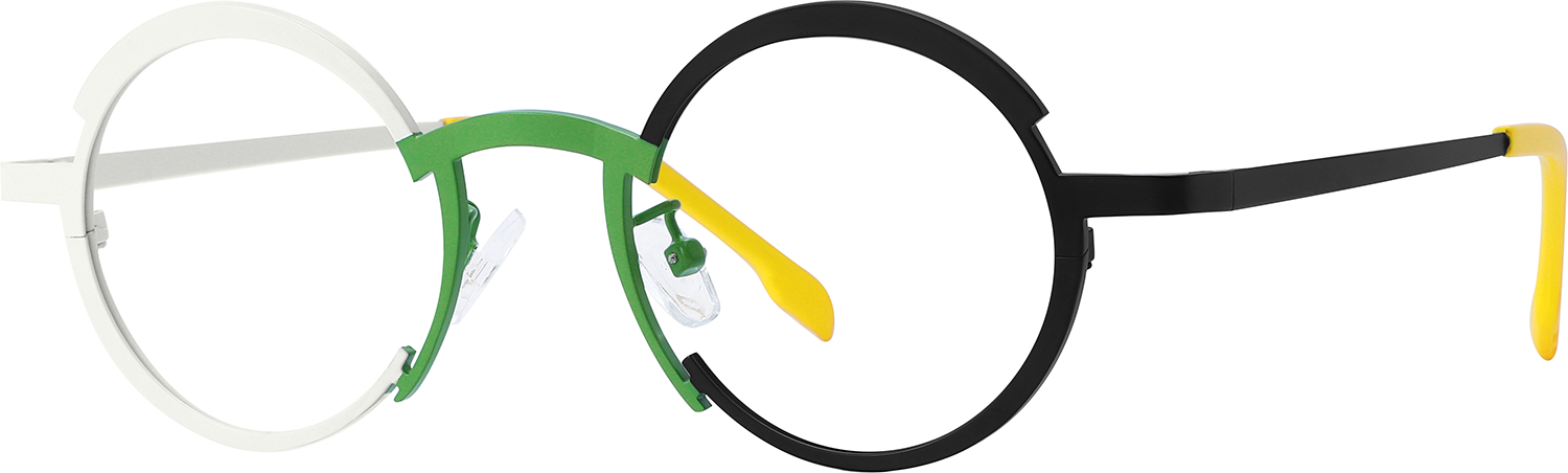 Side view of Fytoo Round Multicolour Titanium Full Rim Eyeglasses